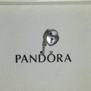 Authentic Pandora heart and key charm